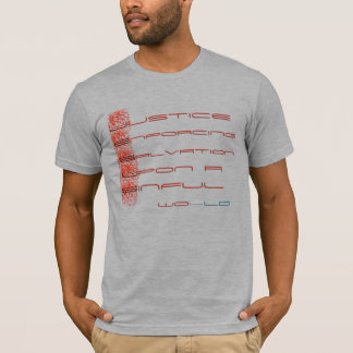 Rättvisa som upprätthåller räddning på en syndfull t shirt