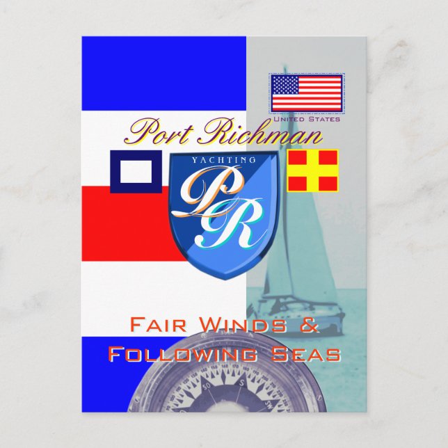 Rättvisa Vind och havshamn Richman Vykort (Framsida)