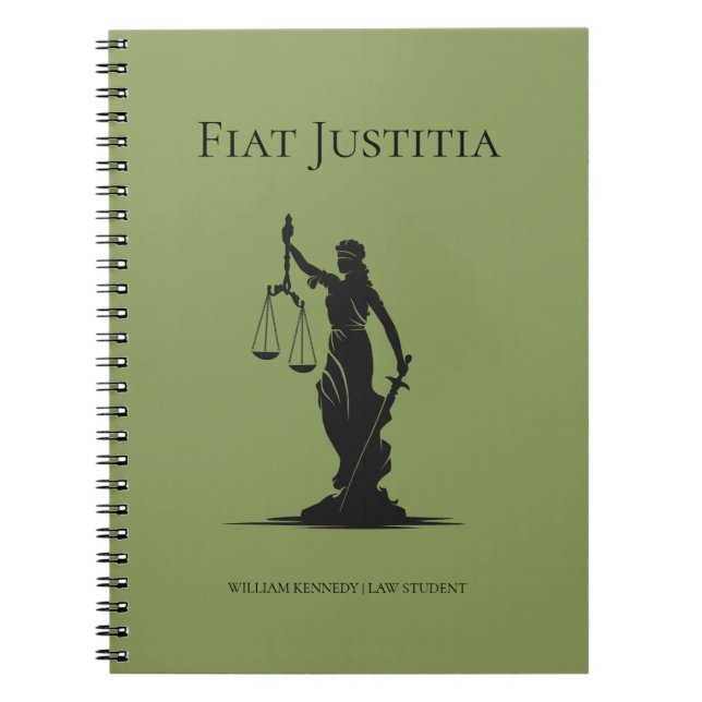 Rättvisans Dam Studie Journal Moss Juriststudent Anteckningsbok (Framsidan)