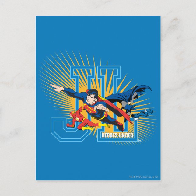 Rättvisans Hjältar United Vykort (Framsida)