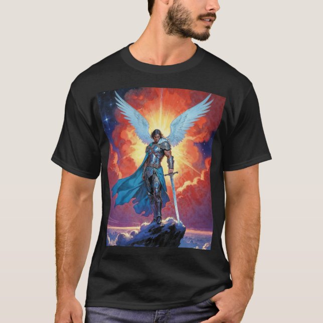 Rättvisans strålglans Ärkeängel Mikael T Shirt (Framsida)