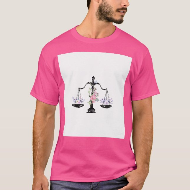 Rättvisans vågskål konst t shirt (Framsida)