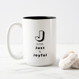 Rättvist och Glad J - Personlig Lyx Två-Tonad Mugg