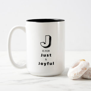 Rättvist och Glad J - Personlig Lyx Två-Tonad Mugg