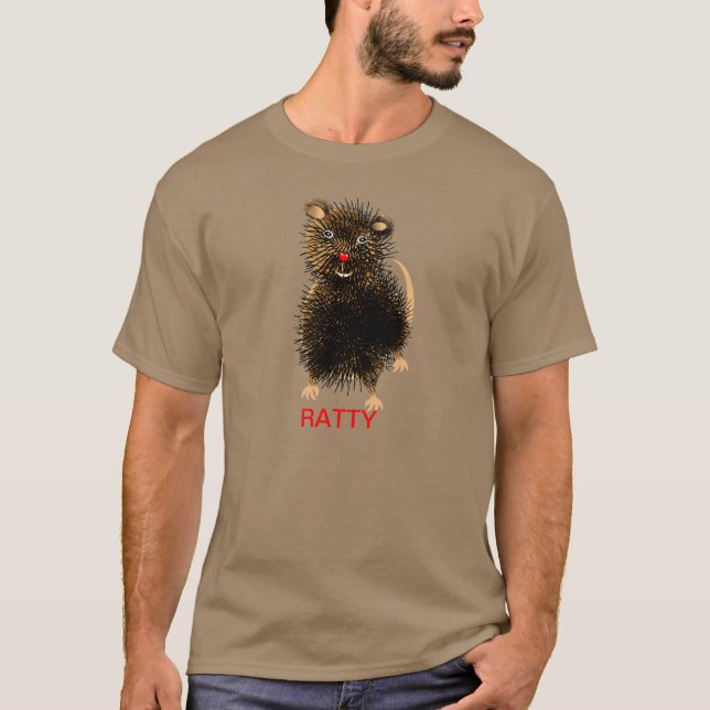 Ratty den nyckfulla roliga gulliga råttan tee shirt (Framsida)