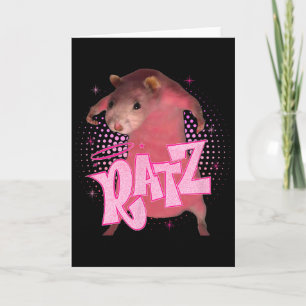 Ratz Rolig Rosa Mus Råtta Meme Män Kvinnor Hallowe Kort