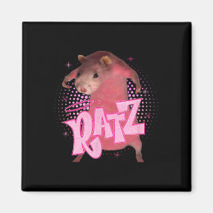Ratz Rolig Rosa Mus Råtta Meme Män Kvinnor Hallowe Magnet