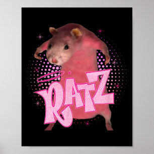 Ratz Rolig Rosa Mus Råtta Meme Män Kvinnor Hallowe Poster