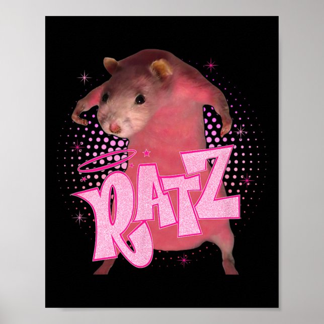 Ratz Rolig Rosa Mus Råtta Meme Män Kvinnor Hallowe Poster (Framsidan)