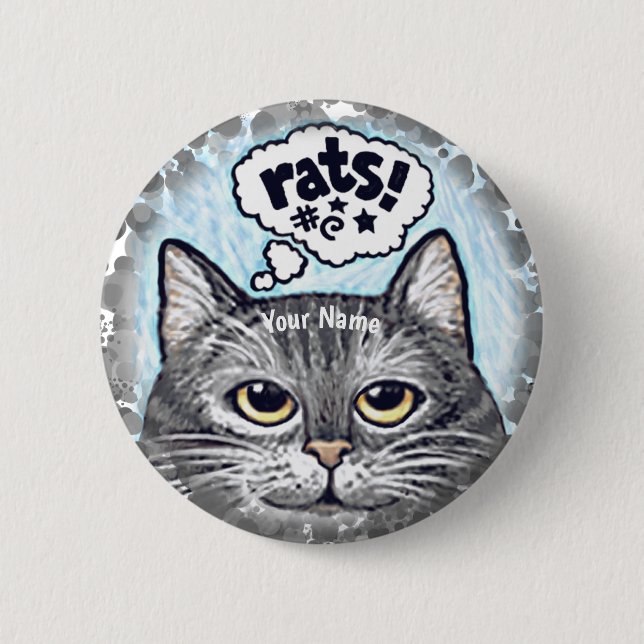ratzcat oj råttor katt pin knapp (Framsida)