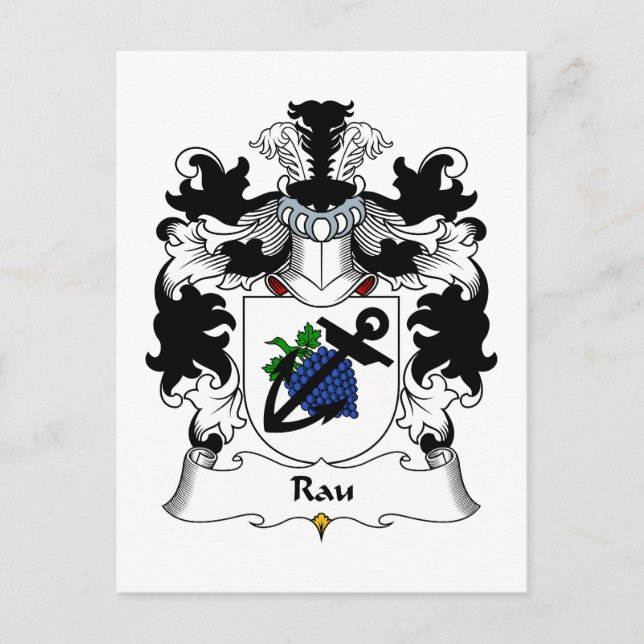 Rau Family Crest Vykort (Framsida)