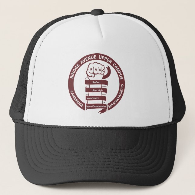 RAUC Trucker Style Hat Maroon Logo Keps (Framsida)