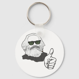 Rauchender Karl Marx mit Sonnenbrille Nyckelring