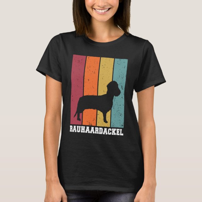 Rauhaardackel Vintage T Shirt (Framsida)