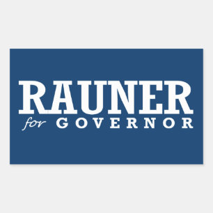 RAUNER FOR GOVERNOR 2014 REKTANGULÄRT KLISTERMÄRKE