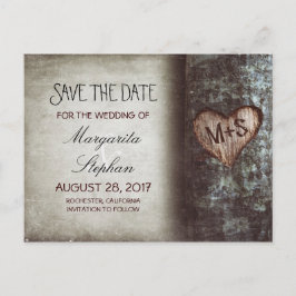 Raustik, gammal träd, spara datumvykort meddelande vykort