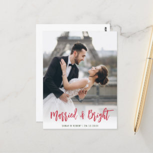 Raustik helgdag bröllop-meddelande vykort