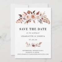 Raustik Jord-ton Boho Photo Save Date