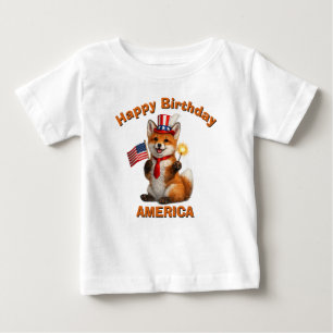 Räv (5s) Patriotisk Barn T-Shirt