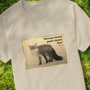 Räv Andligt Originalt Konst T-Shirt