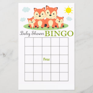 räv baby shower bingo kort
