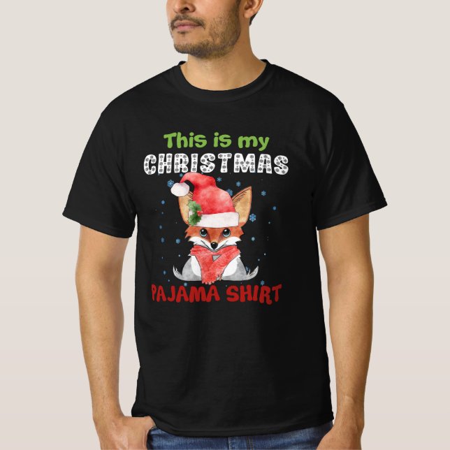 Räv Det här är min jul pyjamas skjorta T-Shirt Räv (Framsida)