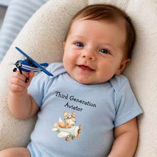 Räv Flyger Flygplan Personlig Baby Pojke Aviation T Shirt