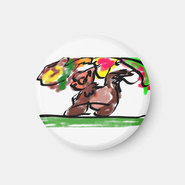 Räv Höst latte glädje  Magnet (Framsidan)