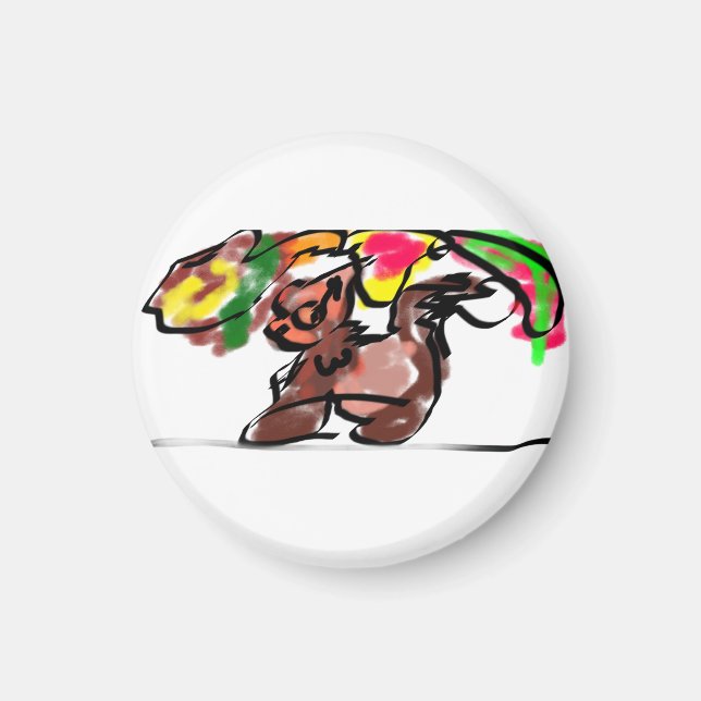 Räv Höst latte glädje  Magnet (Framsidan)