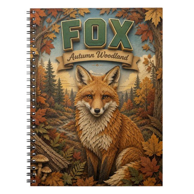 Räv Höstskog POPCUT Anteckningsbok (Framsidan)