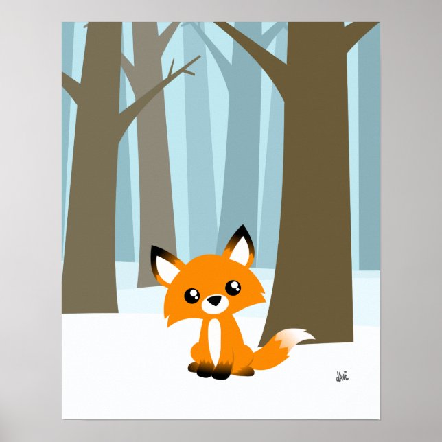 Räv i skogen-affisch poster (Framsidan)