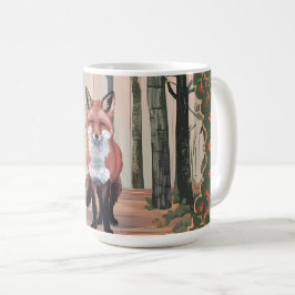 Räv i skogen vintage naturinspirerad konst kaffemugg