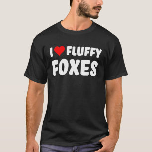 Räv Jag älskar ludna rävar med rött hjärta söt rä T Shirt