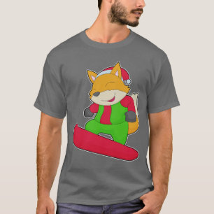 Räv jul snöskida t shirt