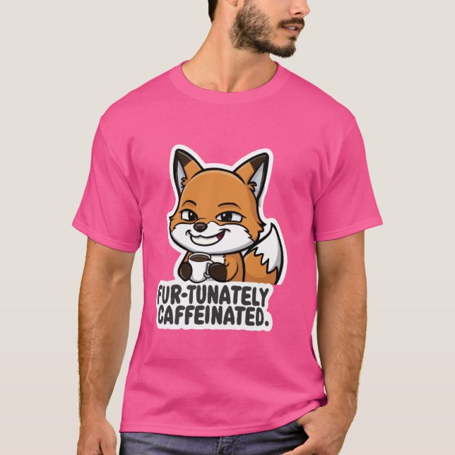 Räv Kaffe Älskare Koffein Räv Mugg Kaffe  1 T Shirt (Framsida)