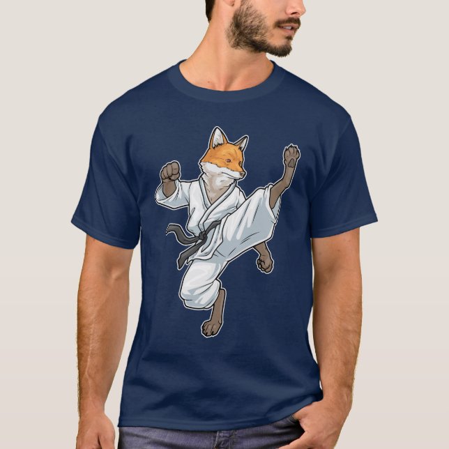 Räv Karate Kampsport T Shirt (Framsida)