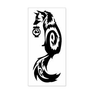 Räv Kitsune som är stam- med andelyktan Stämpel
