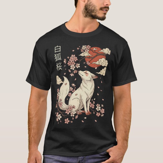 Räv Körsbärsblom T Shirt (Framsida)
