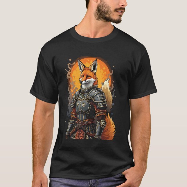 Räv Krigarfantasi T Shirt (Framsida)