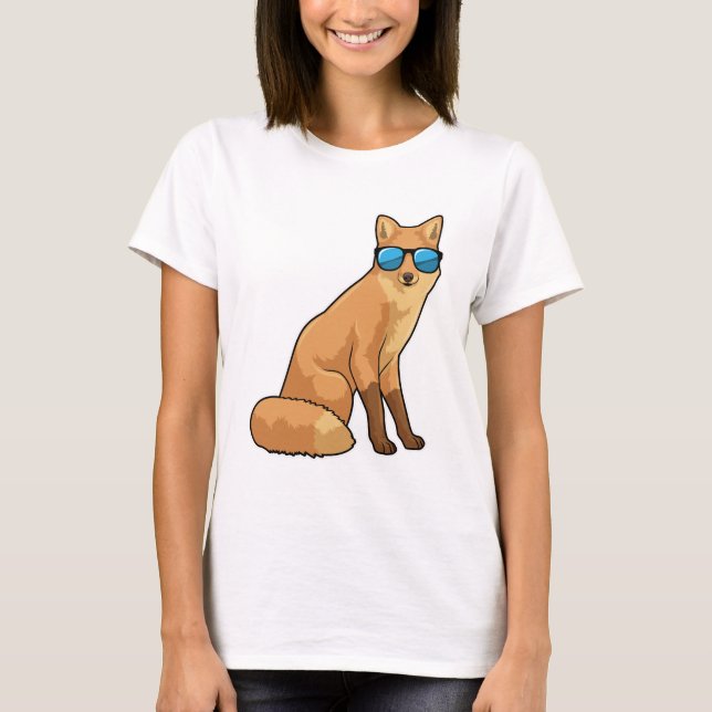 Räv med solglasögon t shirt (Framsida)