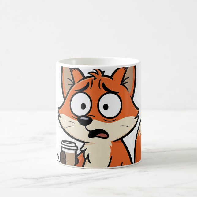 Räv Meme Tecknad Rolig Kaffemugg (Center)
