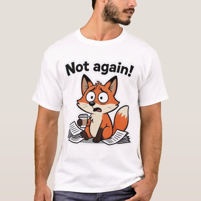 Räv Meme Tecknad Rolig T Shirt (Framsida)