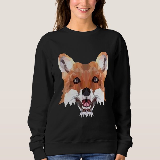 Räv Motiv Polygon Räv Rävar Skogsdjur T Shirt (Framsida)
