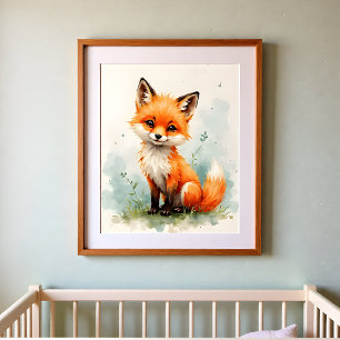 Räv Nursery Väggkonst – Skogsbarn Rum 