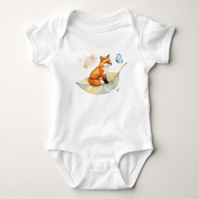 Räv och en fjäril t shirt (Framsida)