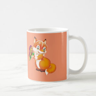 räv och fjäril kaffemugg