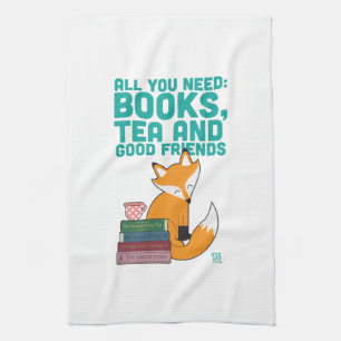 Räv och handduk för TeaBooks&Friends Tea Kökshandduk