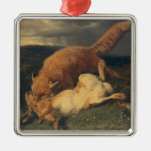 Räv och Hare, 1866 Julgransprydnad Metall