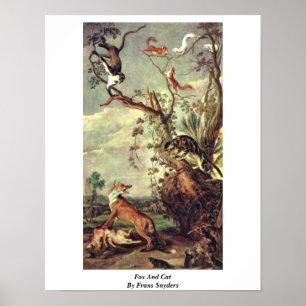 Räv och katt av Frans Snyders Poster