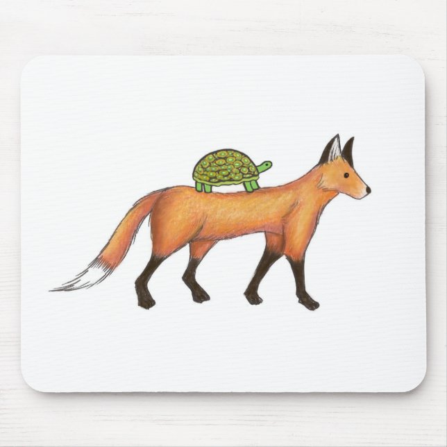 Räv och sköldpadda Mousepad Musmatta (Framsidan)
